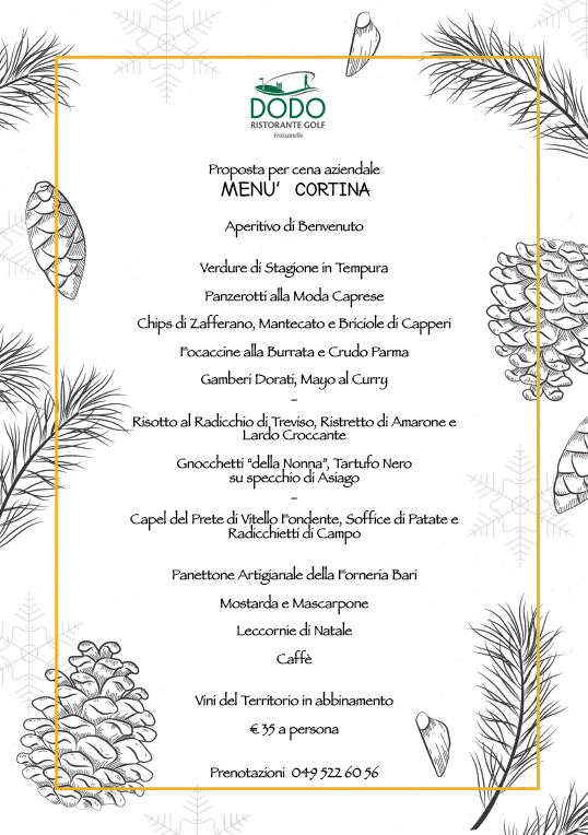 Menu aziendale Cortina